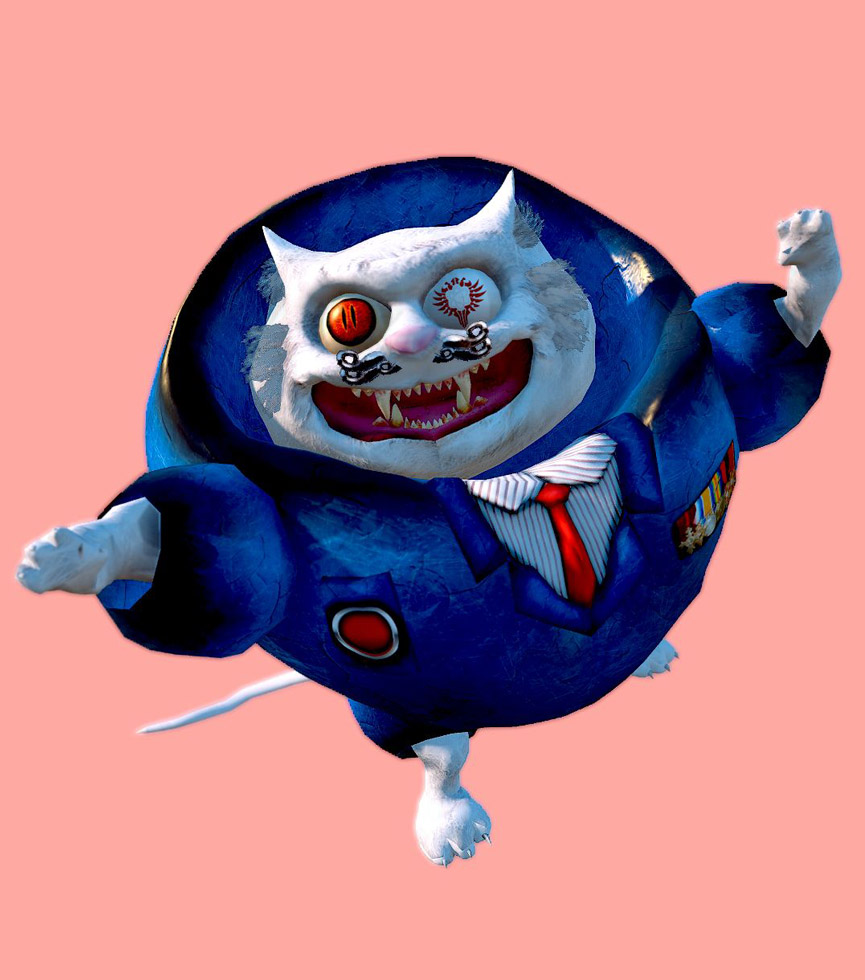 Final render of Major Cat-Astrophe, a feline God of Retribution